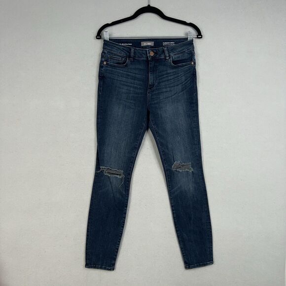 DL1961 Jeans Womens 27 Florence Ankle Mid Rise Instasculpt Skinny Distressed - Picture 1 of 16